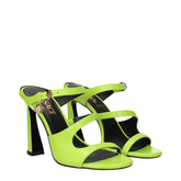 Versace Green Leather Stiletto Heel Sandals